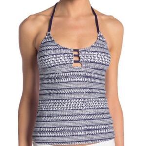 Splendid Halter Navy printed tankini XS